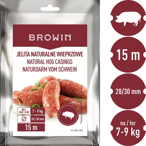 Jelita naturalne wieprzowe - kaliber 28/30mm, 15m - 3