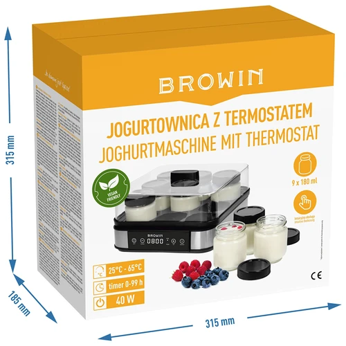 Jogurtownica z termostatem, 9 słoików, 1,6 L - 12