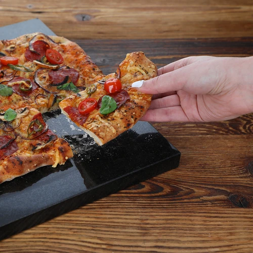 Kamień do pizzy granitowy prostokątny 37 x 35 cm - 9
