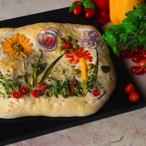 Kamień do pizzy granitowy prostokątny 37 x 35 cm - 11