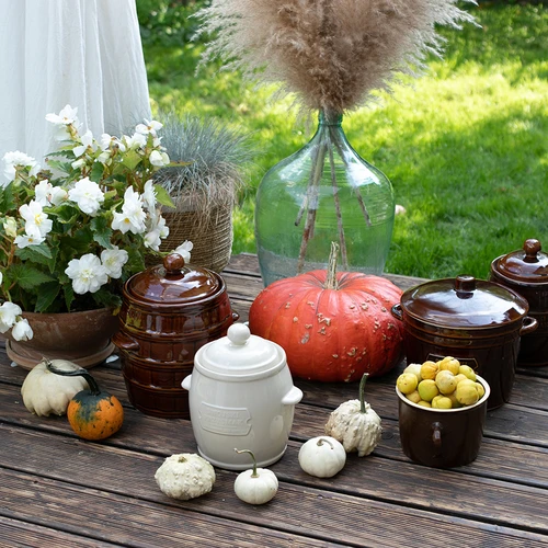 Kamionka - pentola in gres 1,8 l dritta con coperchio - 4