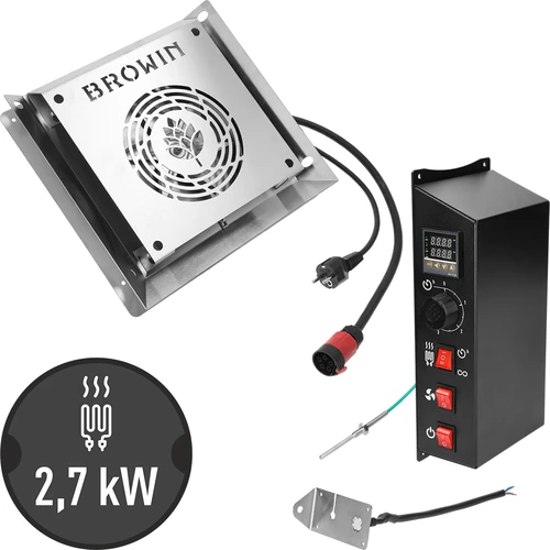 Kit di moduli con termostato digitale - dragON 2,7 kW, per affumicatoi da giardino