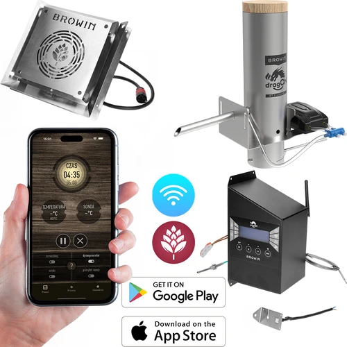 Kit dragON per affumicatoio - moduli IQ con Wi-Fi e generatore di fumo JET 2 LONG con cassetto raccogli-cenere