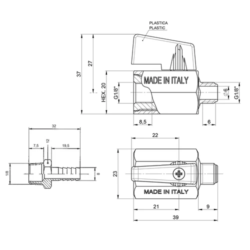 Kit valvola a sfera + raccordo - 4