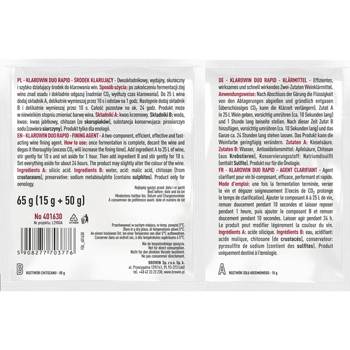 Klarowin Duo Rapid - chitozan + kieselsol, 65 g - 2