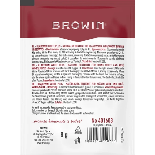 Klarowin White Plus - agente chiarificante 8 g - 2
