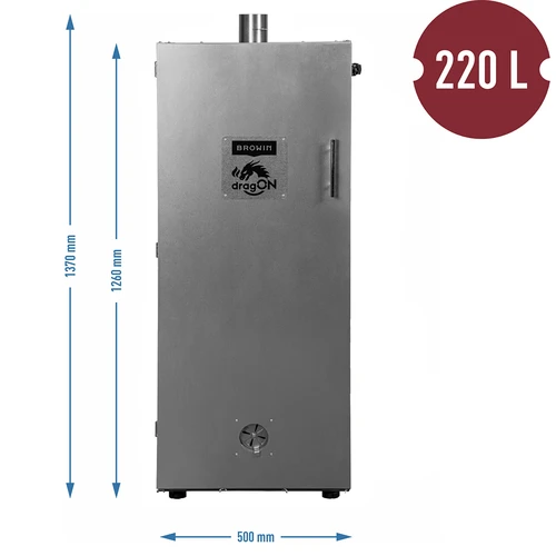 Komora wędzarnicza metalowa 220L, z kółkami - 4