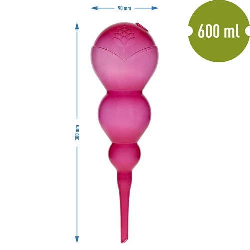 Kula nawadniająca potrójna (trzykomorowa), przezroczysta różowa, 600 ml - 5