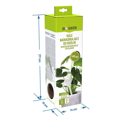 Kule nawadniające do roślin, bursztynowe przezroczyste, 400 ml, 2szt. - 6