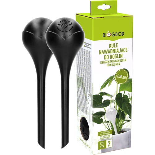 Kule nawadniające do roślin, czarne matowe,  400 ml, 2 szt. - 3
