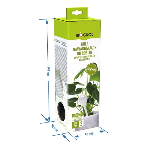 Kule nawadniające do roślin, czarne matowe,  400 ml, 2 szt. - 4