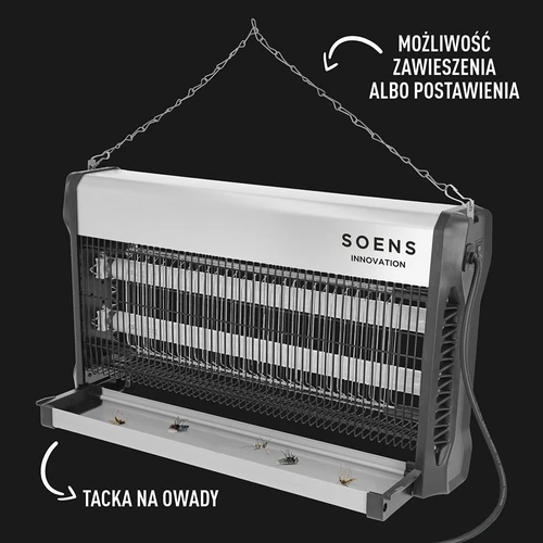 Lampa owadobójcza UVA 40 W, srebrna - 5