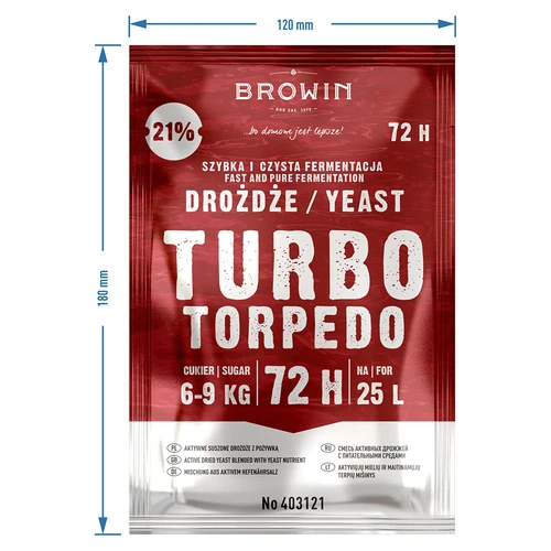 Lieviti da distilleria Turbo Torpedo 72h 21% - 120 g - 4