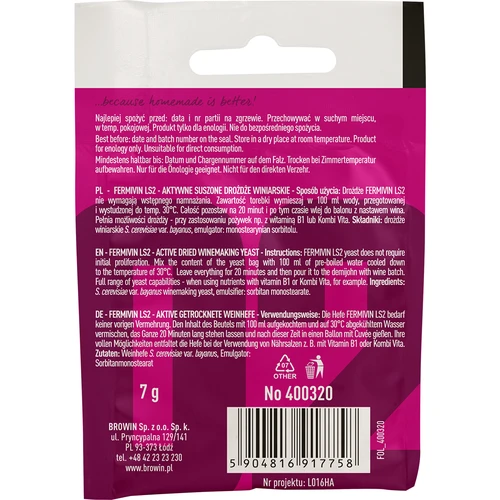 Lieviti per vino Fermivin LS2, 7 g - 2