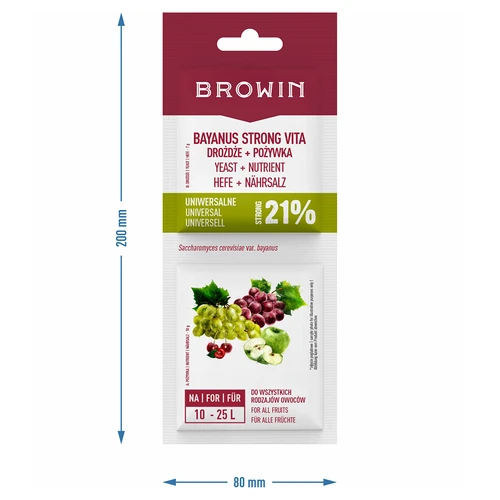 Lievito Bayanus + nutriente - Universale - 21%, 17 g - 3