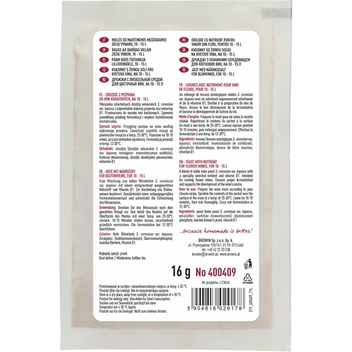 Lievito con nutriente - per vini floreali, 10-15 L - 2