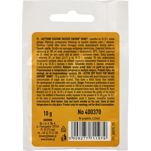 Lievito enologico Enovini® HONEY, 10 g - 2