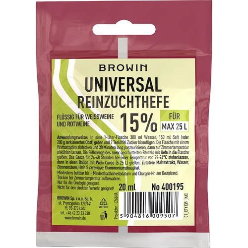 Lievito enologico Universale, 20 ml DE/EN  - 1 