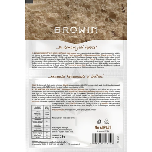 Lievito madre di segale con lievito e malto - 23 g - 2