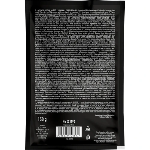 Lievito per distillati Turbo Grom 48 h - 2