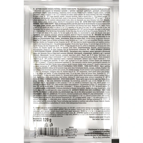 Lievito per distillazione Turbo Grappa 7-10 giorni - 3