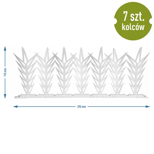 Listwy z kolcami odstraszające ptaki, ozdobne, białe - z tworzywa, szt.6 - 9