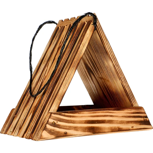 Mangiatoia in legno per uccelli - triangolare  - 1 