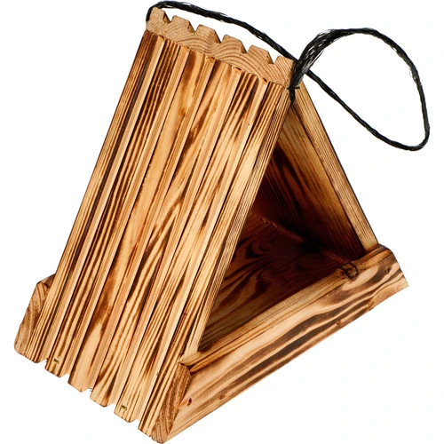 Mangiatoia in legno per uccelli - triangolare - 3