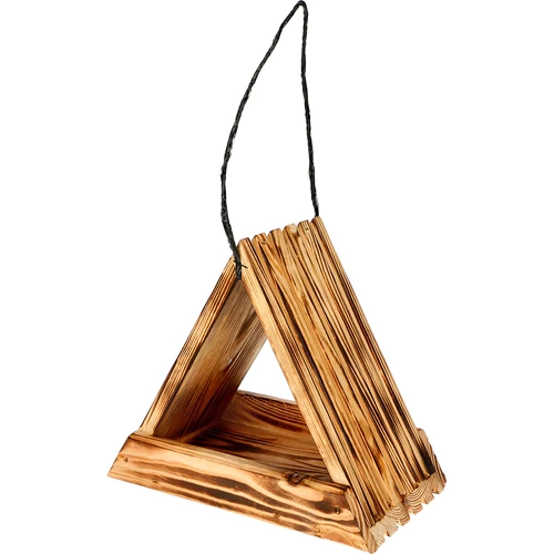 Mangiatoia in legno per uccelli - triangolare - 5