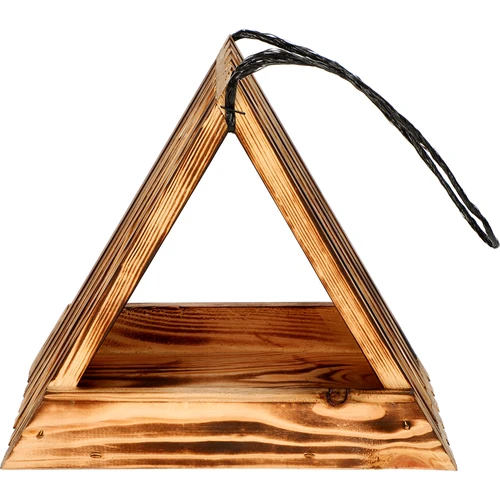 Mangiatoia in legno per uccelli - triangolare - 4