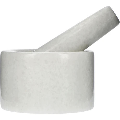 Marmurowy moździerz kuchenny, biały, fi 10 cm - 3