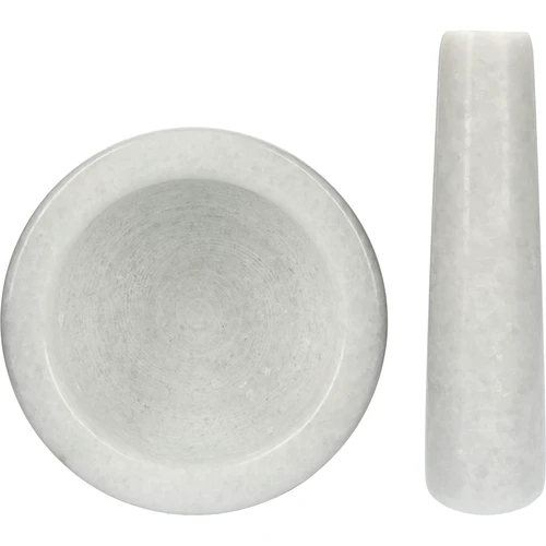 Marmurowy moździerz kuchenny, biały, fi 10 cm - 5