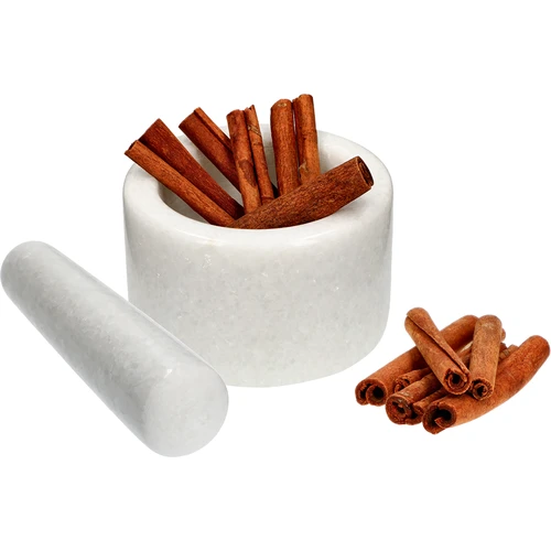 Marmurowy moździerz kuchenny, biały, fi 10 cm - 8