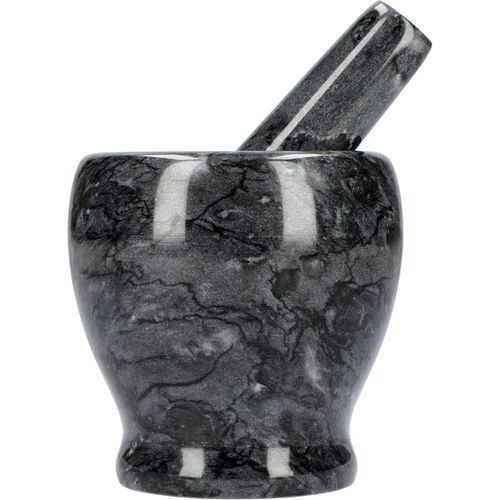 Marmurowy moździerz kuchenny, czarny, fi 10,5 cm - 3