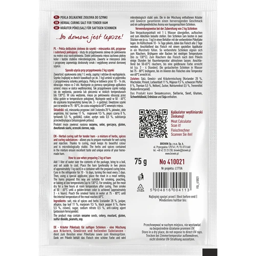 Miscela per salagione alle erbe, delicata, per prosciutto, 75 g - 2