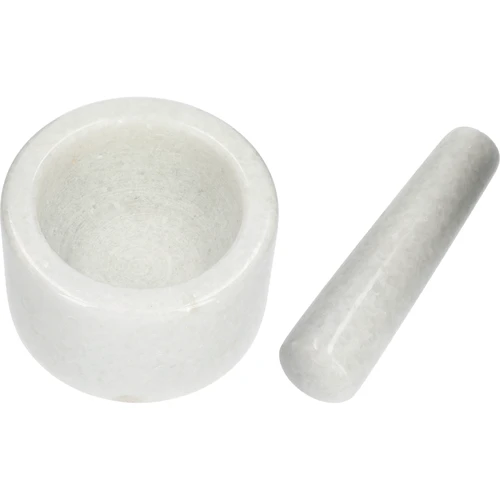 Mortaio da cucina in marmo, bianco, fi 10 cm - 6
