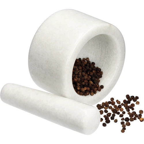 Mortaio da cucina in marmo, bianco, Ø 10 cm - 9