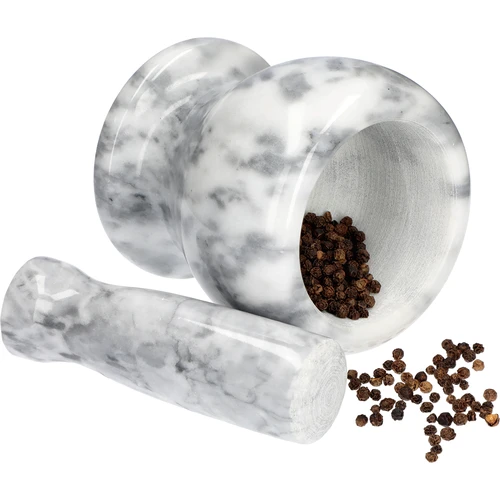 Mortaio da cucina in marmo, grigio, fi 10,5 cm - 9