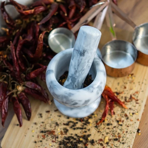 Mortaio da cucina in marmo, grigio, Ø 10,5 cm - 11