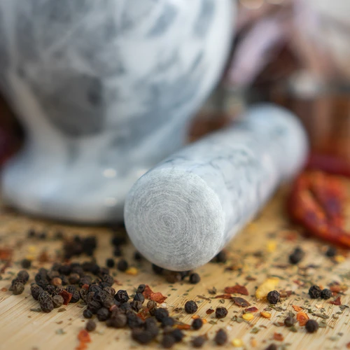 Mortaio da cucina in marmo, grigio, Ø 10,5 cm - 12