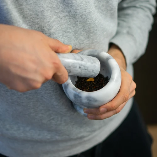 Mortaio da cucina in marmo, grigio, Ø 10,5 cm - 13