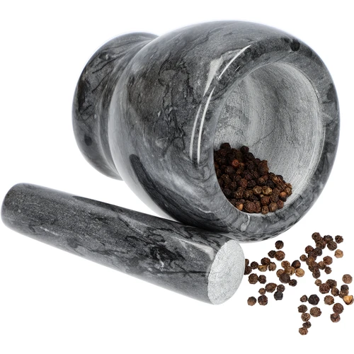 Mortaio da cucina in marmo, nero, fi 10,5 cm - 9