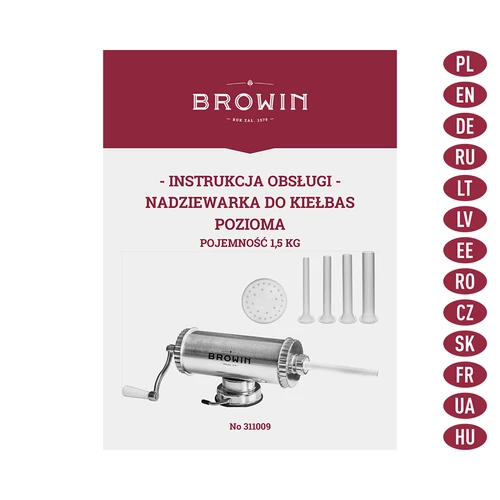 Nadziewarka pozioma 1,5 kg z silikonowym tłokiem - 9