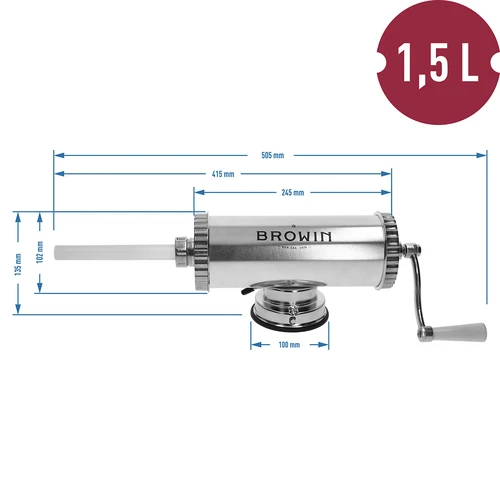 Nadziewarka pozioma 1,5 kg z silikonowym tłokiem - 10