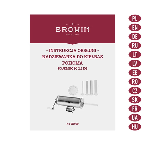 Nadziewarka pozioma 2,5 kg z silikonowym tłokiem - 9