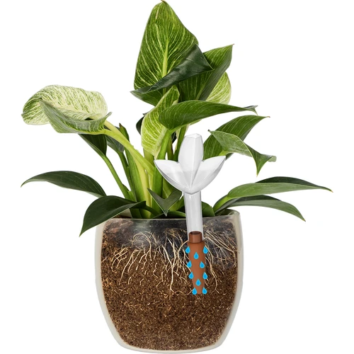 Nawadniacz do roślin – listek przezroczysty z ceramiczną nóżką, 120 ml - 6