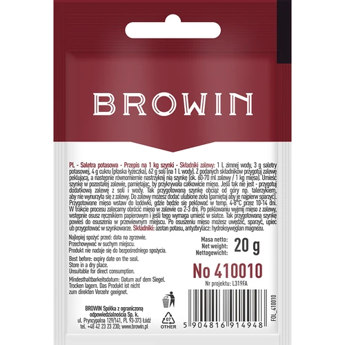 Nitrato di potassio per salatura della carne, 20 g - 2