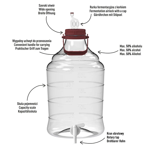 Pallone infrangibile da 25 L con manico e rubinetto - 4