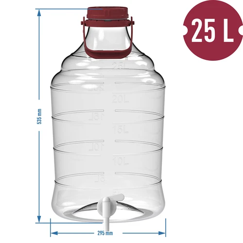 Pallone infrangibile da 25 L con manico e rubinetto - 12