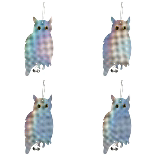 Pendente riflettente scaccia uccelli - gufo con campanellini - 3